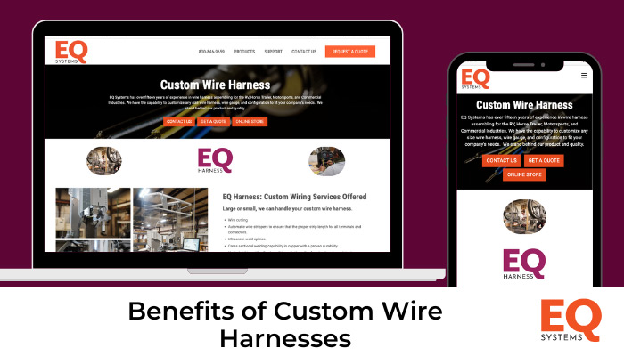 EQ Harness website shown on mobile and laptop. 